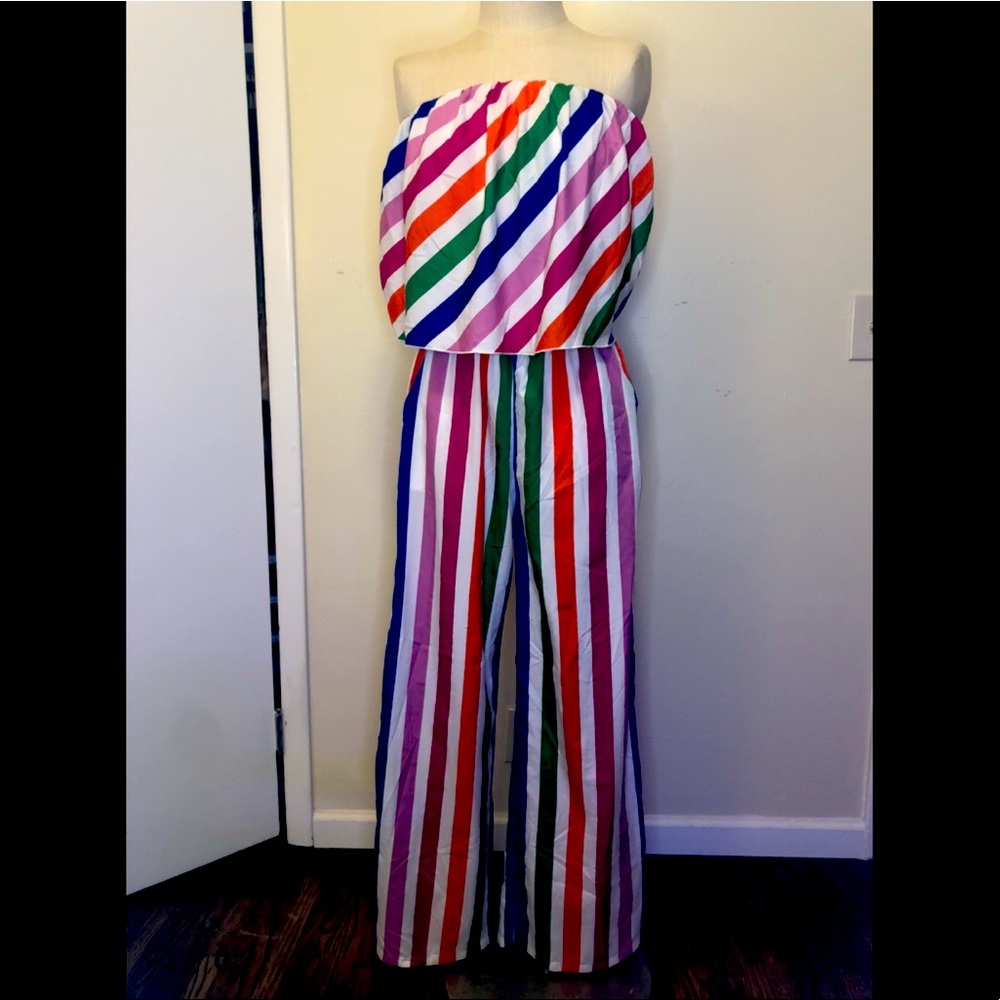 Rainbow striped jumpsuit